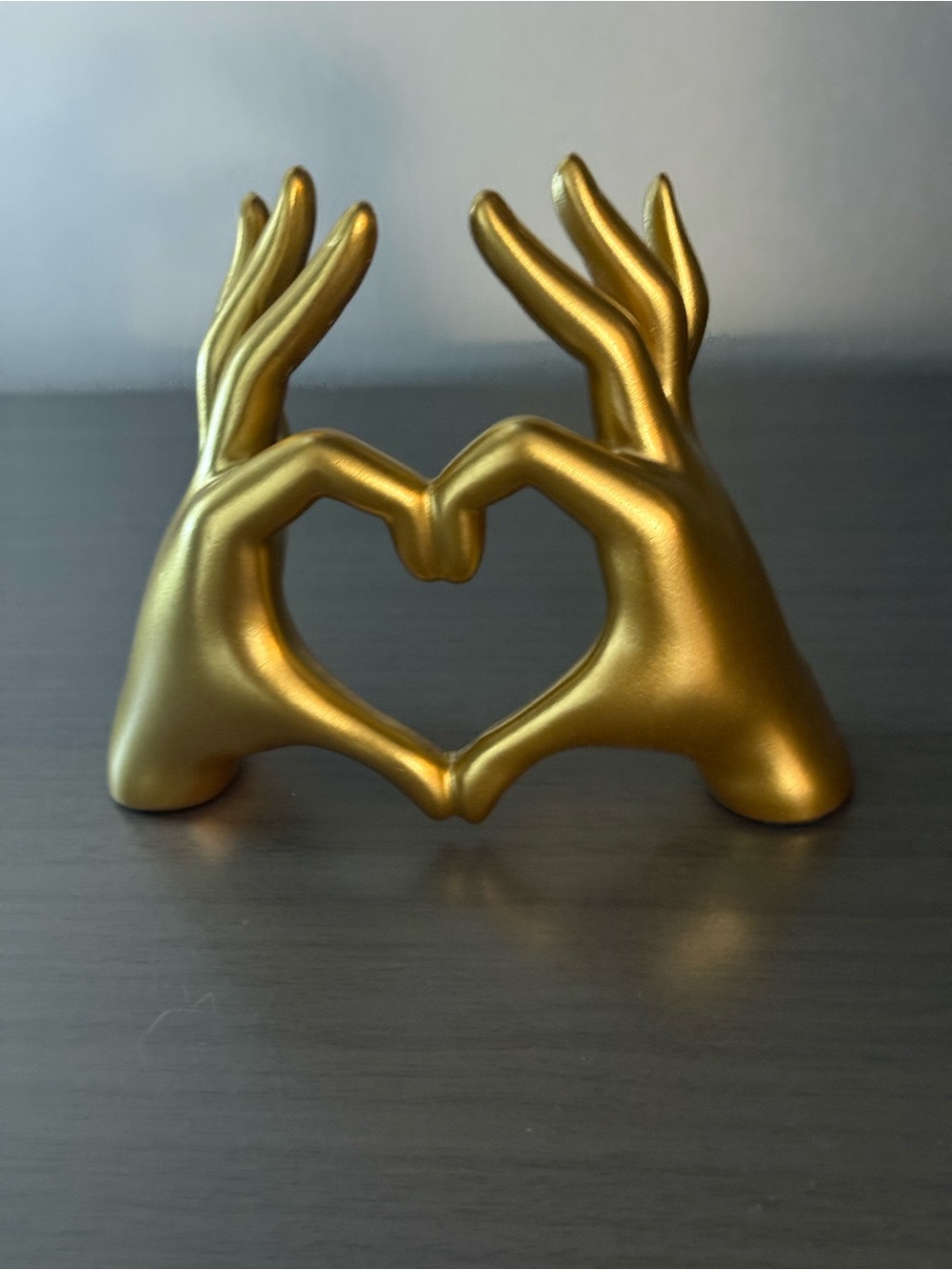 Gold Hand Heart Sculpture - Decorative Home Art